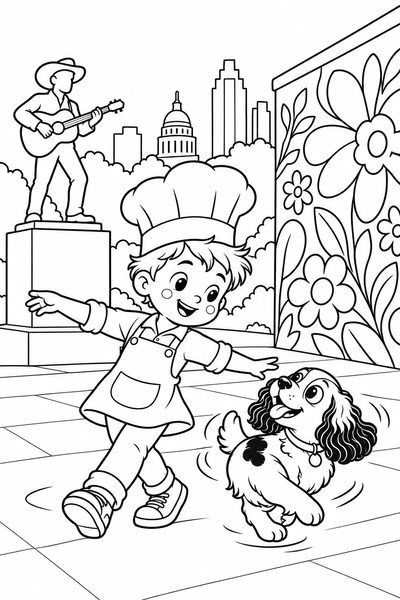 Coloring page: Dancing Past the Murals