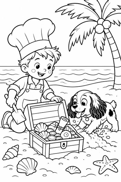 Coloring page: Buried Treasure